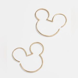 BaubleBar Gold Mickey Hoop Earrings